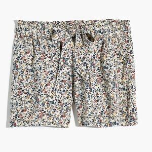 Madewell Drawstring Drapey Pull-On Shorts in Blossoming Vines